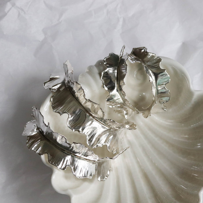 Petite Silver Plantain Earrings