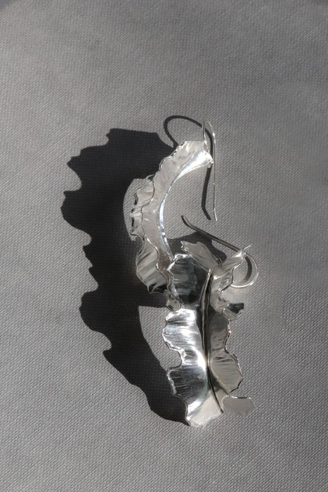Petite Silver Plantain Earrings